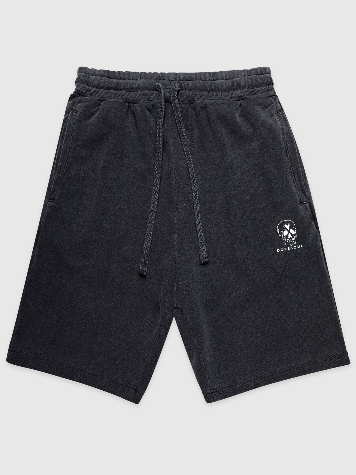 VINTAGE BLACK SKULL FLEECE SHORTS product image (1)
